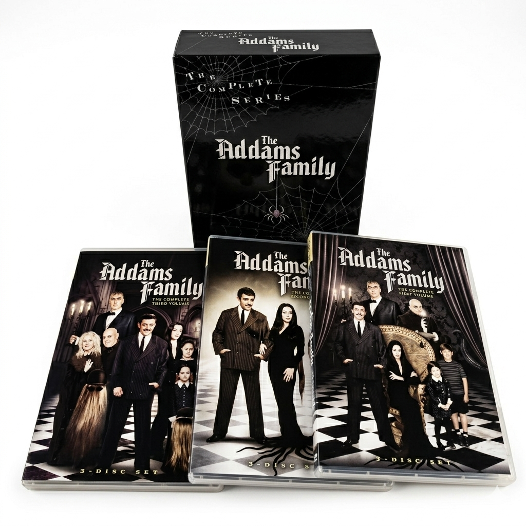 The Addams Family Complete Series DVD, 9 Disc Box Set, Classic TV Comedy, Original Addams Family, Retro Television Collection