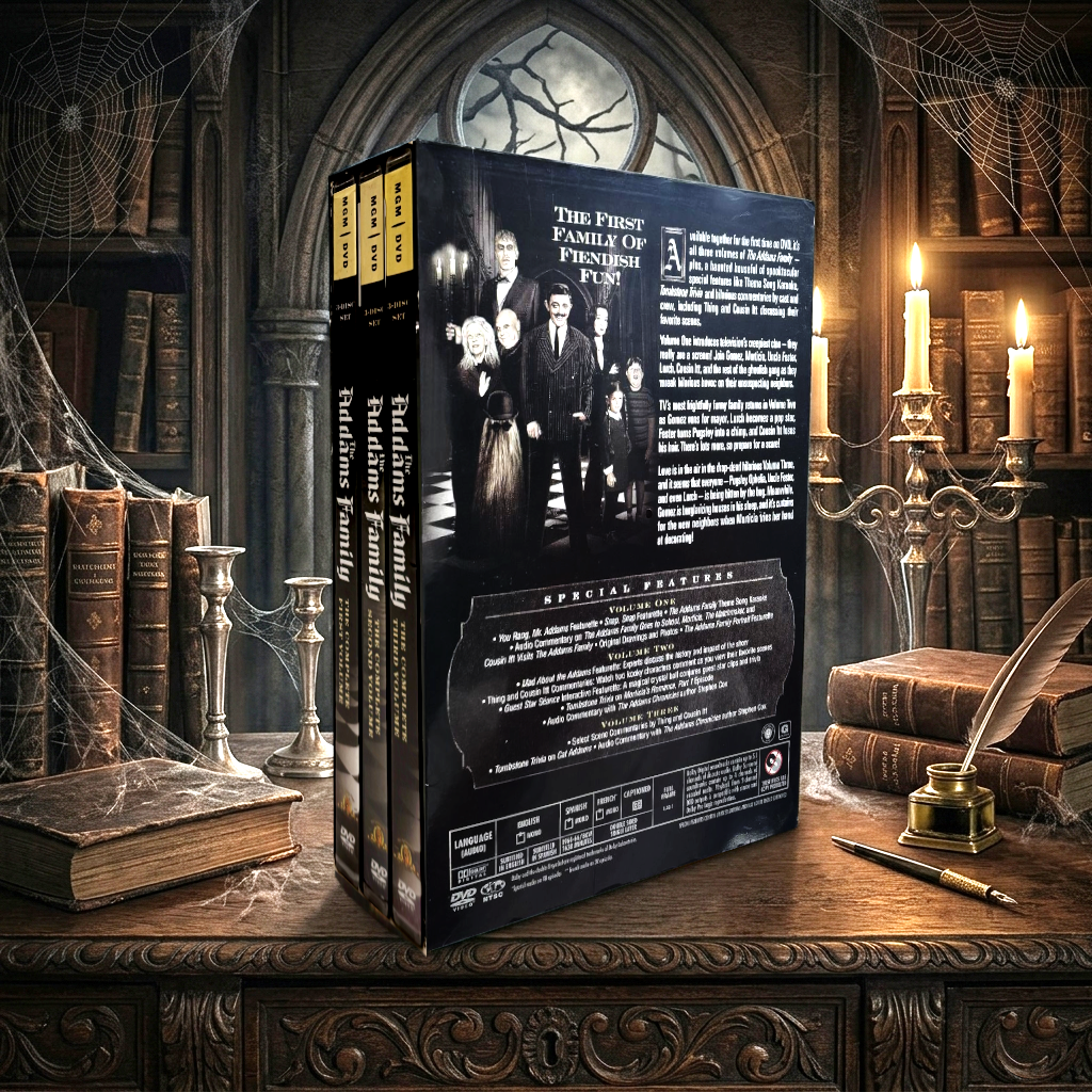 The Addams Family Complete Series DVD, 9 Disc Box Set, Classic TV Comedy, Original Addams Family, Retro Television Collection