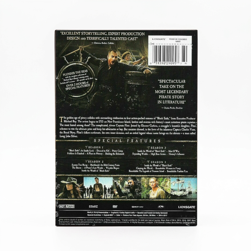 Black Sails Complete Series Seasons 1 - 4 DVD Box Set (12 Disc Collection) | Pirate Adventure Drama Collection