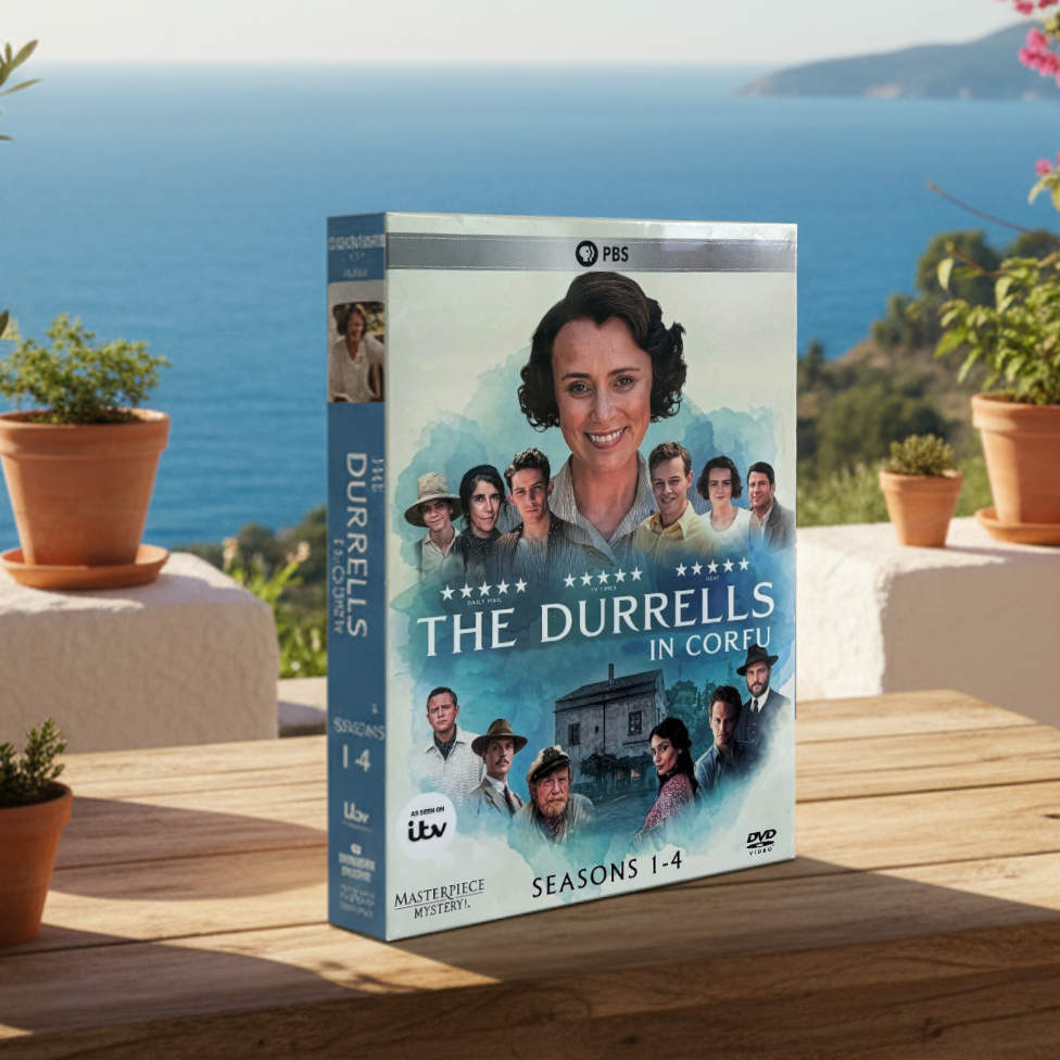 The Durrells in Corfu Complete Series DVD, Seasons 1-4 Box Set, 8 Disc British TV Drama, Period Comedy, PBS Collection