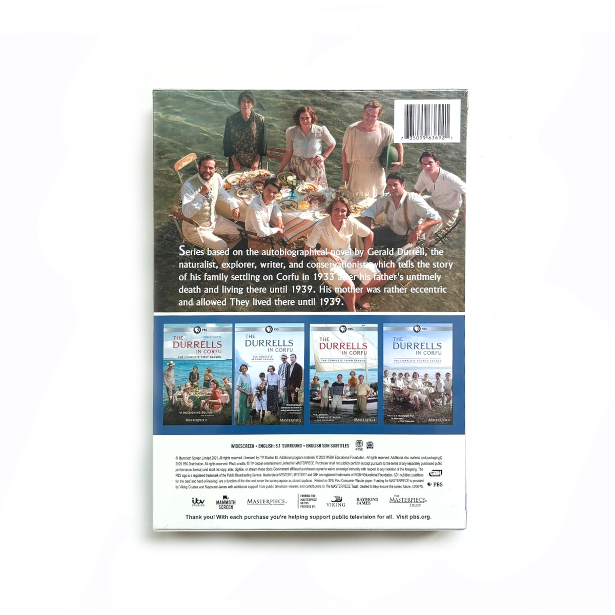 The Durrells in Corfu Complete Series DVD, Seasons 1-4 Box Set, 8 Disc British TV Drama, Period Comedy, PBS Collection