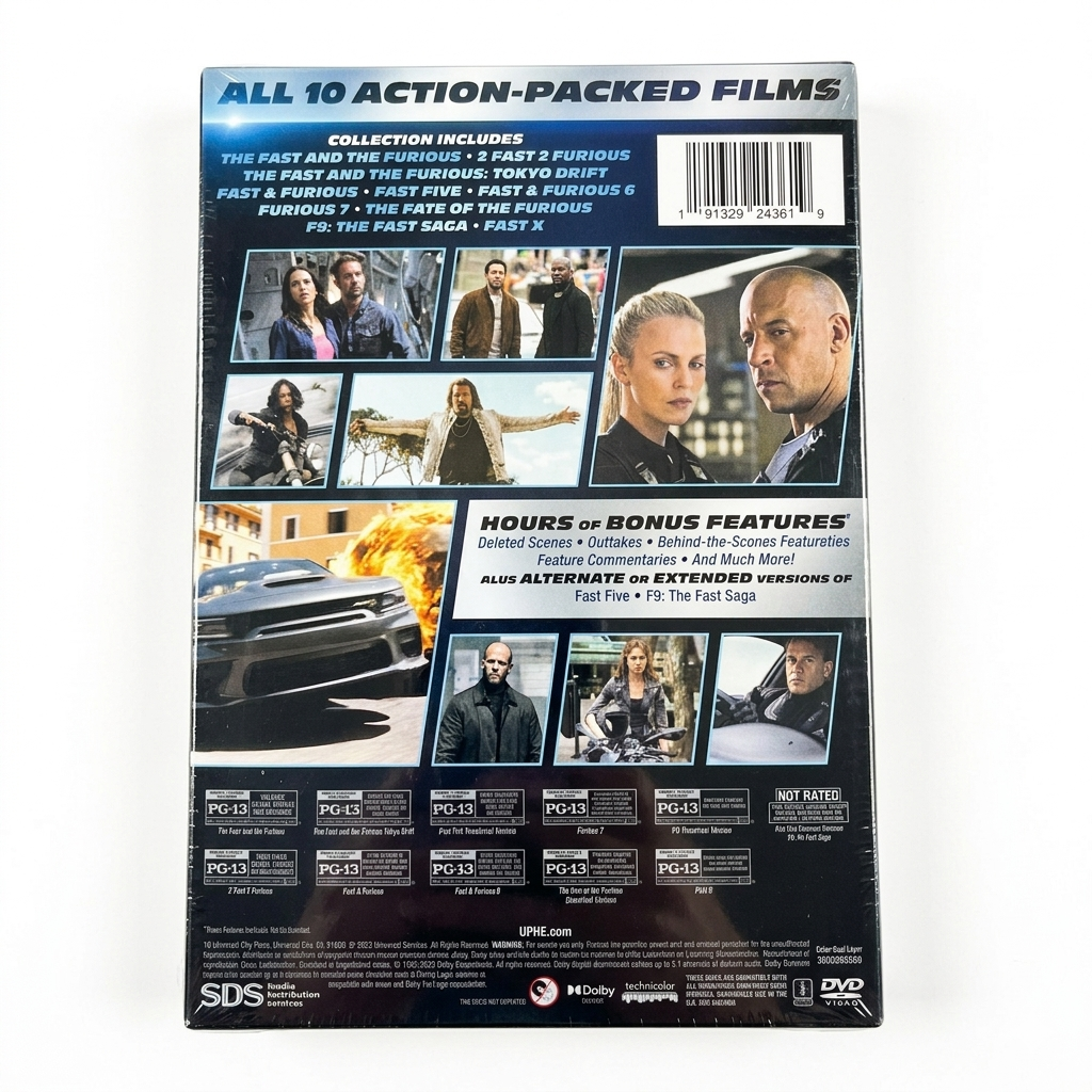 Fast & Furious 10-Movie Collection DVD Set - Complete Fast Saga Box Set - Action Movie Collector Gift
