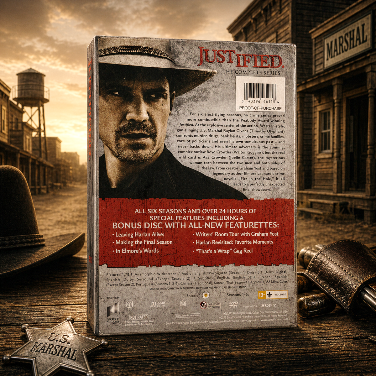 Justified Complete Series DVD Box Set | Seasons 1 - 6 | 19 Disc Collection | Timothy Olyphant | Brand New Sealed