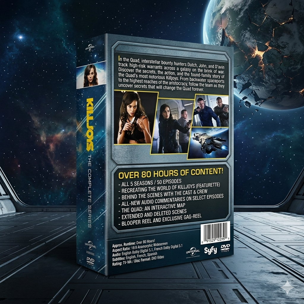 Killjoys Complete Series DVD, Seasons 1-5 Box Set, 10 Disc Sci Fi TV Collection, Space Adventure Series, Sci-Fi Gift