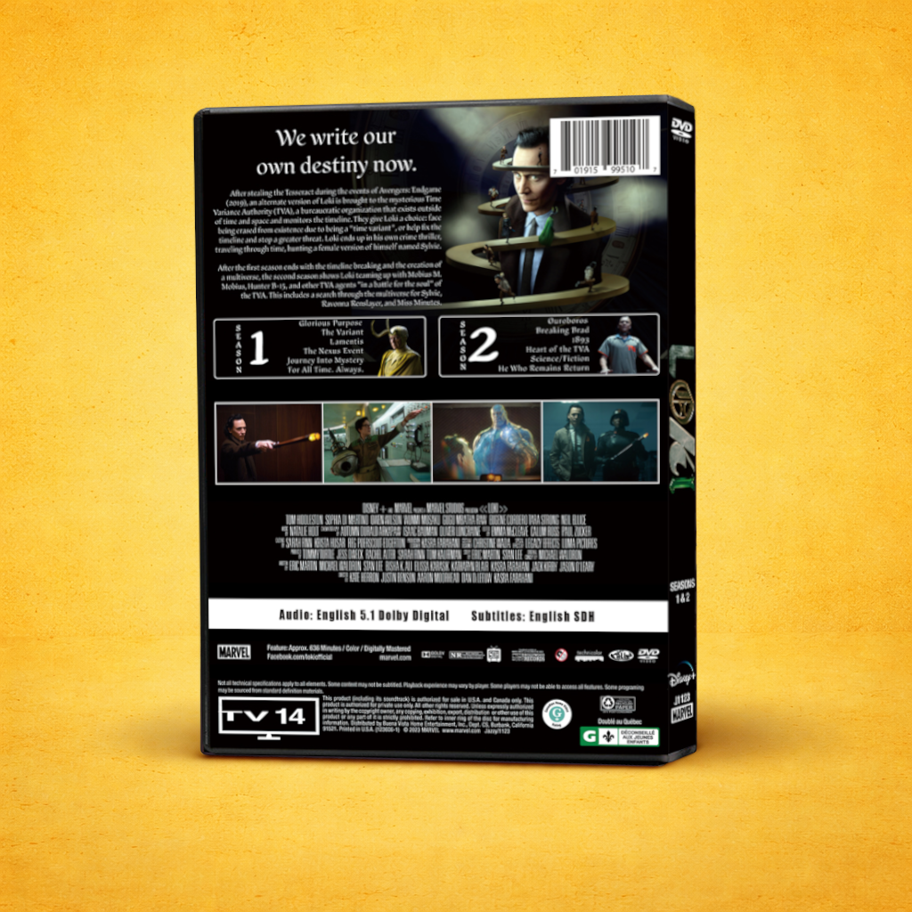 Loki Complete Seasons 1 & 2 DVD Box Set - 4-Disc Collection - Marvel TV Series - Collector Edition