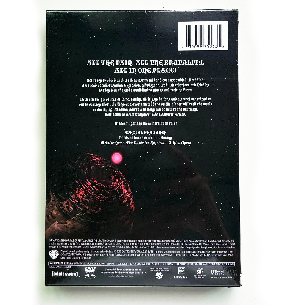 Metalocalypse Complete Series DVD - Sealed Box Set - Seasons 1-4 | 8 Disc Collection | Adult Swim Animated Comedy | Dethklok Series