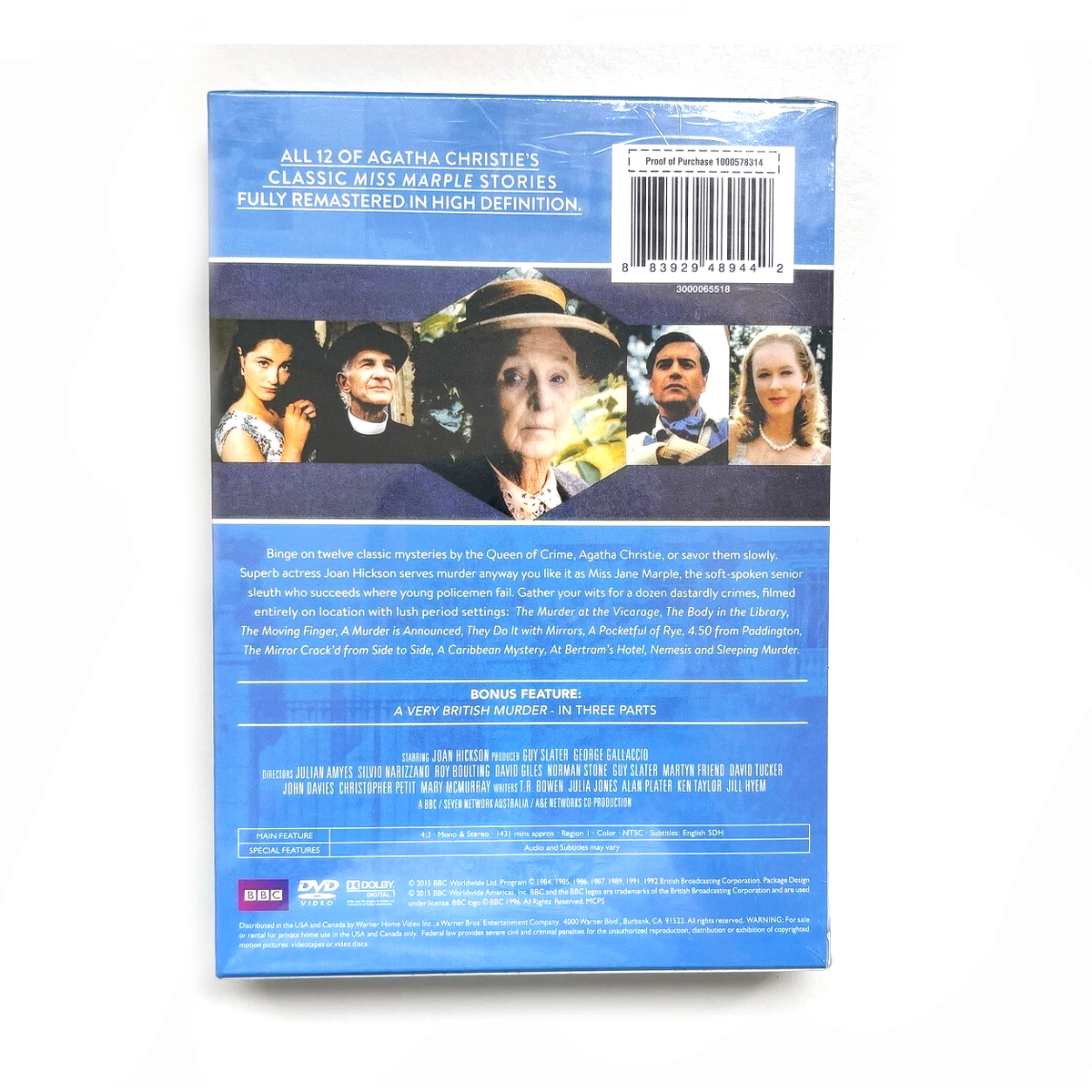 Miss Marple Complete Collection DVD Box Set, Agatha Christie 9 Disc BBC Series, British Mystery TV, Classic Detective Series