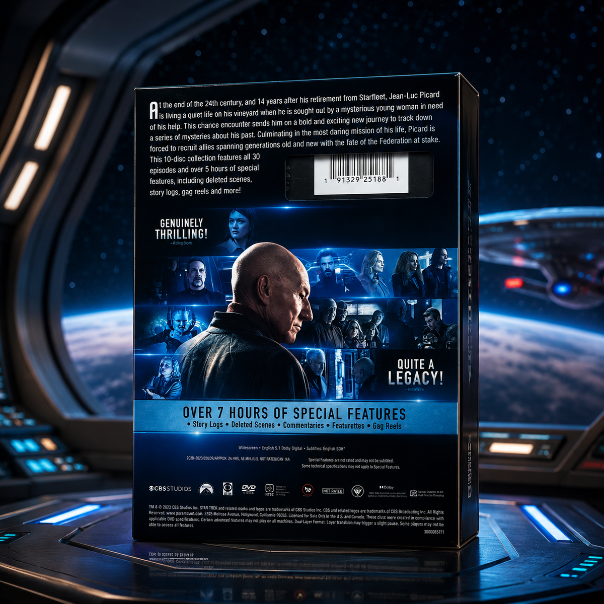 Star Trek Picard Complete Series DVD, Seasons 1-3 Box Set, 9 Disc Sci Fi TV Collection, Jean Luc Picard, Star Trek Gift