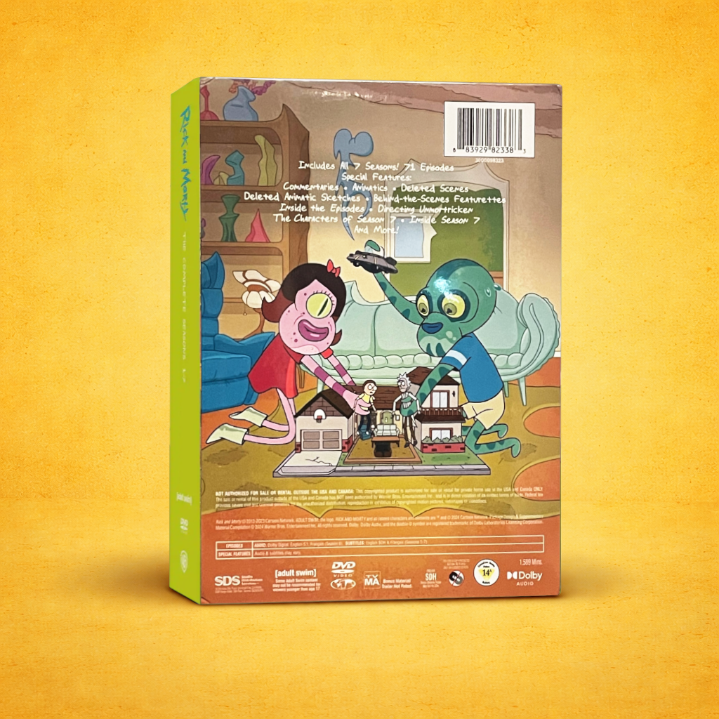 Rick and Morty Complete Series DVD, Seasons 1-7 Box Set, 14 Disc Collection, Adult Animation, Sci Fi Comedy, Cartoon Network
