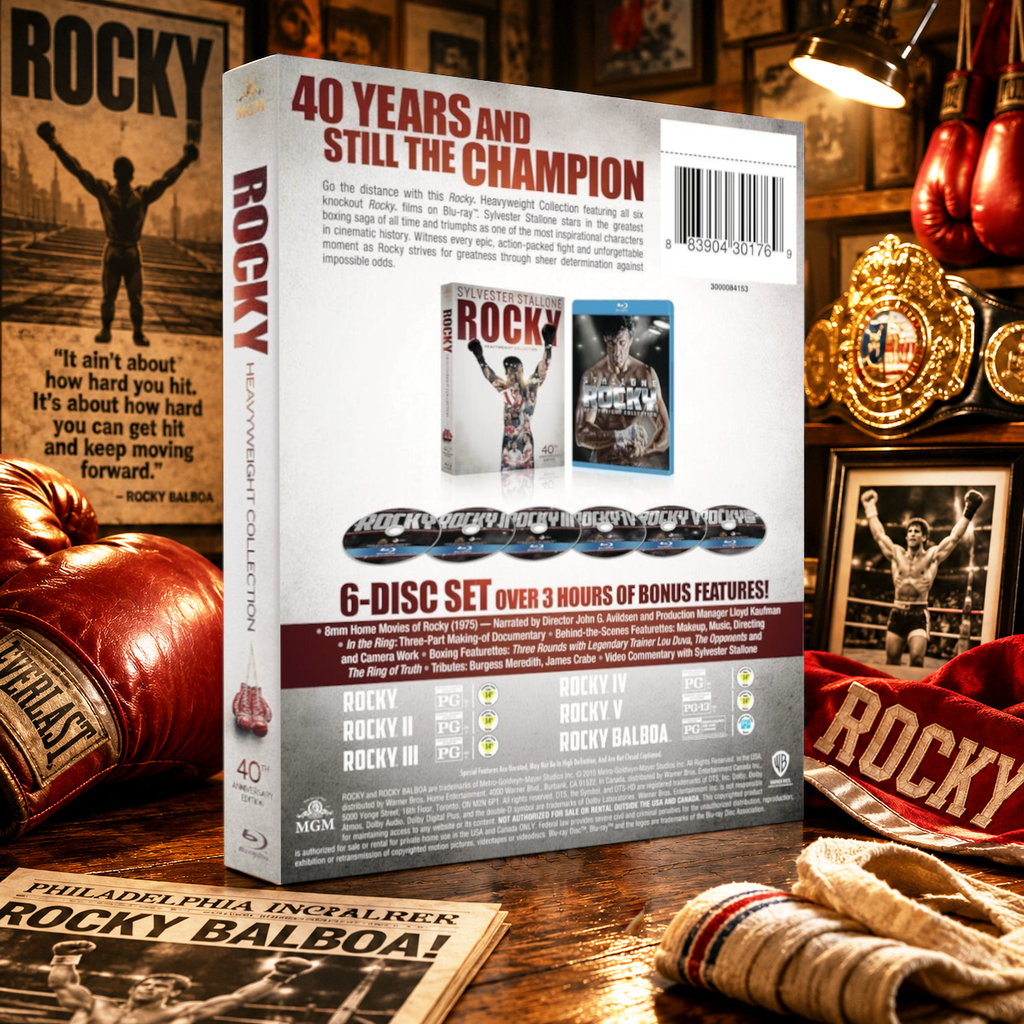 Rocky Heavyweight Collection Blu-ray Box Set | Complete Rocky Movie Collection | 6 Bluray Disc Set | Sylvester Stallone