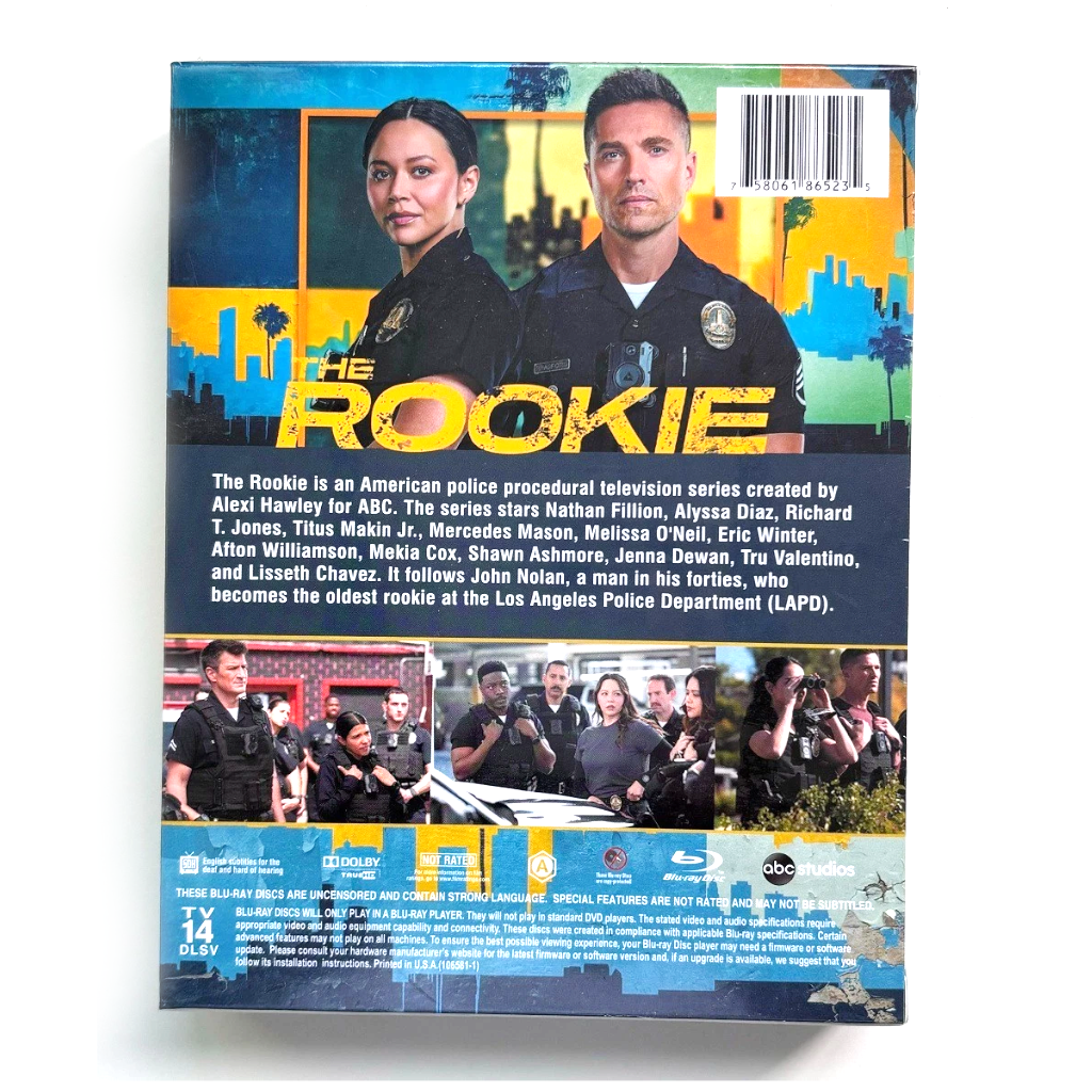 The Rookie Complete Series Blu-ray Box Set – Seasons 1-7 - 7 Disc Collection - Police Drama TV Show - Nathan Fillion