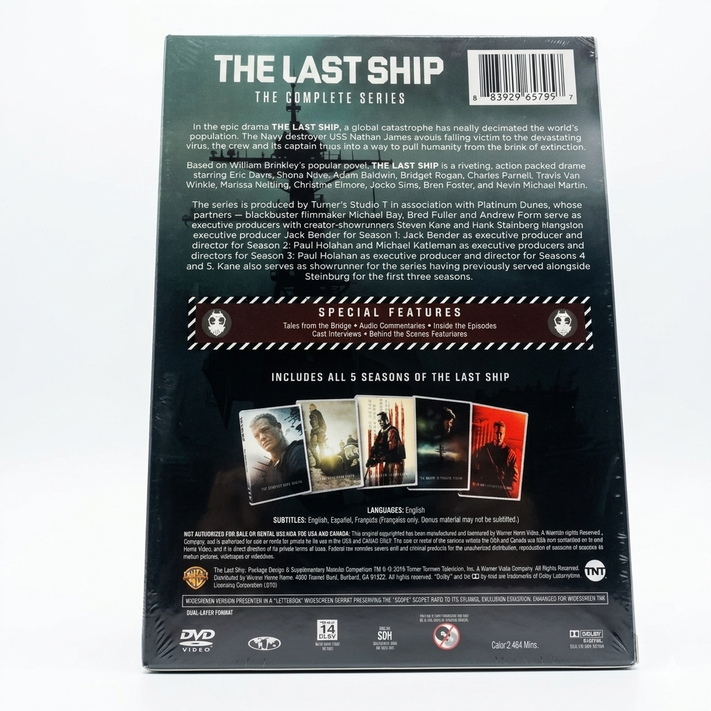 The Last Ship Complete Series DVD, Seasons 1-5 Box Set, 15 Disc Military Action TV, Sci Fi Survival Series, Warner Bros