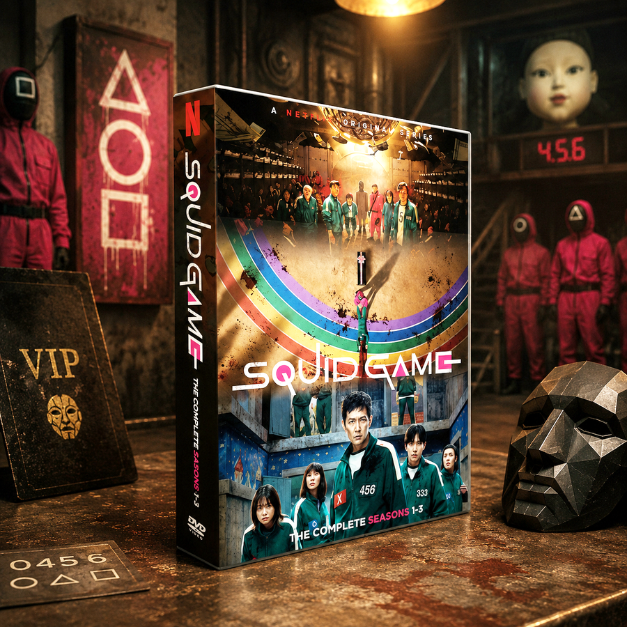 Squid Game Complete Collection Seasons 1-3 DVD Box Set (8 Disc Collection) | Survival Thriller Series