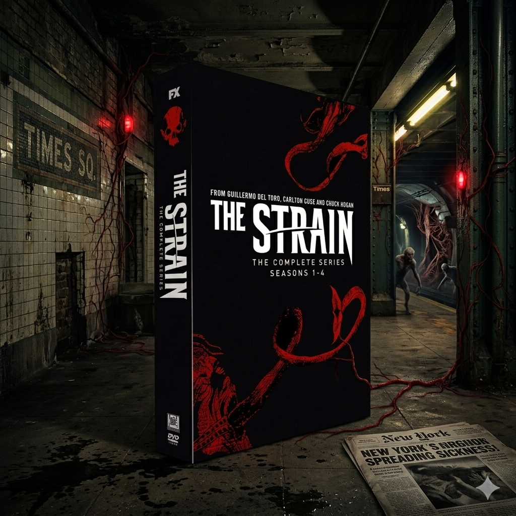 The Strain Complete Series DVD, Seasons 1-4 Box Set, 14 Disc Horror TV Collection, Supernatural Horror, Vampire Series