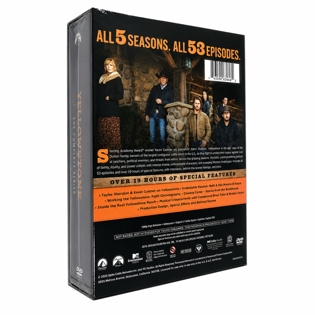 Yellowstone Complete Series Seasons 1–5 DVD Box Set - 24 Disc Collection - Western Drama TV Series